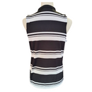 Women's Puma Cloudspun Black w/White Stripe V-neck Mini Mock Sleeveless Golf Top Size M MSP$65-4