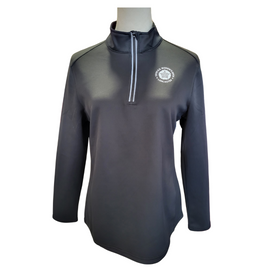 Women's Short Par 4 Black 1/4 Zip Mock Neck Long Sleeve Pullover Size M