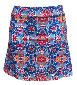 New Smith & Quinn Blue & Red Patterned Women's Golf Skort MSP$110