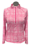 Vineyard Vines Pink & White Gingham Women's Pullover w/Logo Size L-1