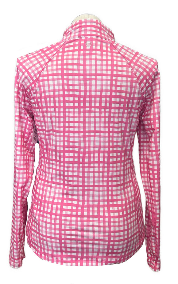 Vineyard Vines Pink & White Gingham Women's Pullover w/Logo Size L