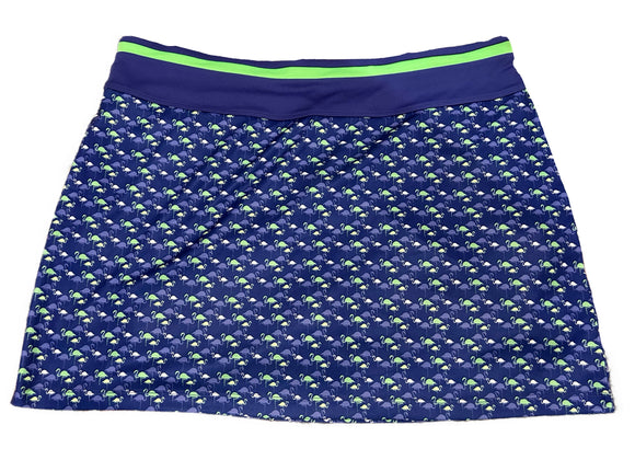 New PGA Tour Purple, Green & White Flamingo Patterned Women's Golf Skort Size XL