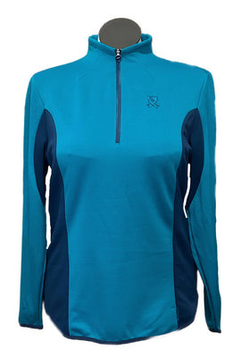 Nike Teal & Navy Color Block Women's Golf Pullover w/Logo Size XL