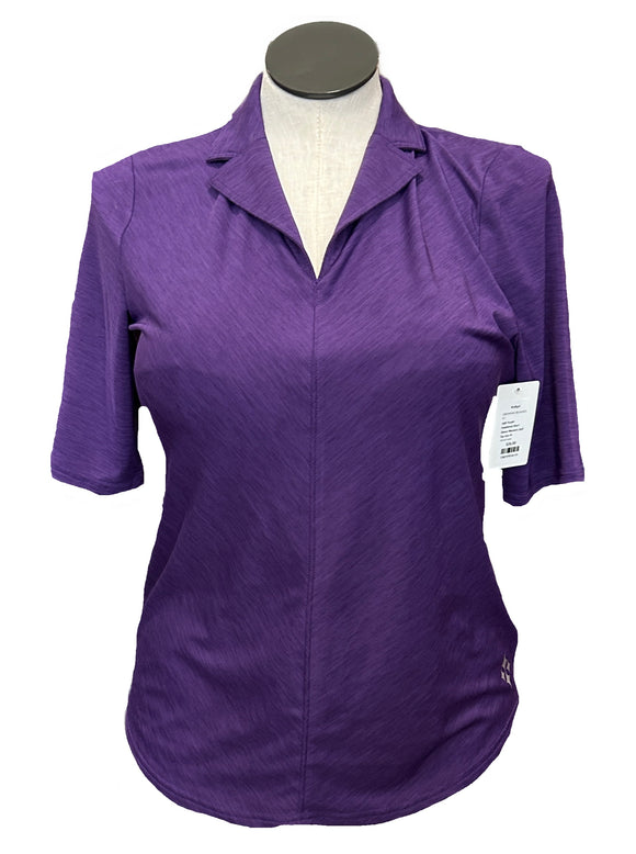 Jofit Purple Heathered Short Sleeve Women's Golf Top Size M