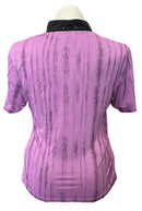 Jamie Sadock Purple Patterned Women's Short Sleeve Golf Top w/Black Accents Size M-2