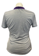 Jofit Heathered Gray Women's Short Sleeve Polo w/Purple & White Accents Size M-2