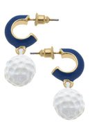 New Canvas Style Blair Golf Ball Huggie Hoop Earrings-1