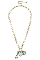 New Canvas Style Celine Linked Golf Charm Necklace-1