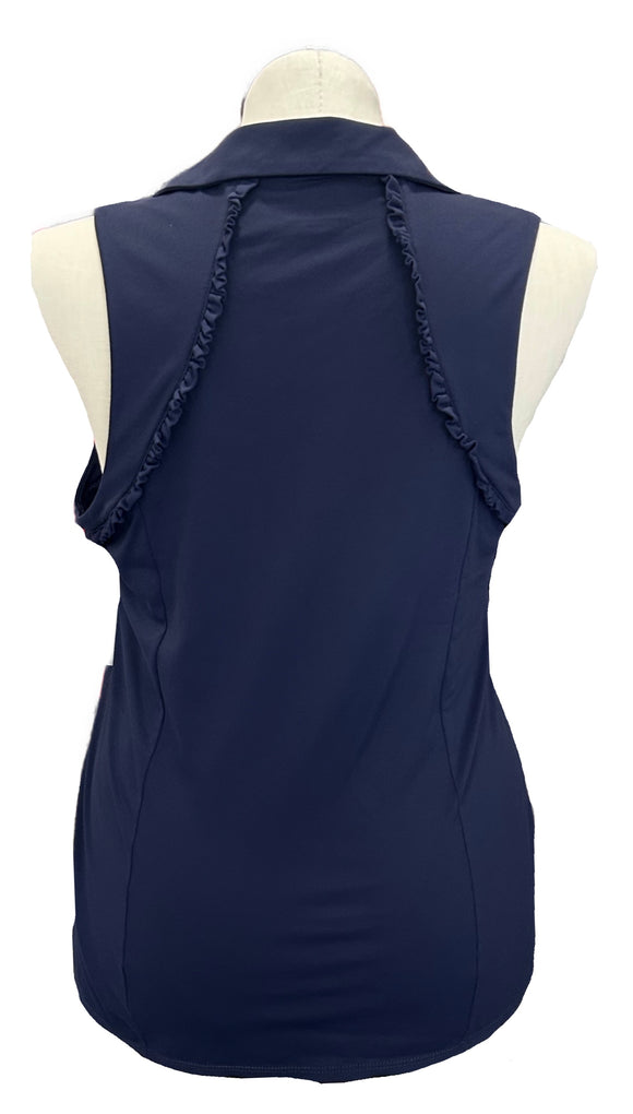 Lilly Pulitzer Luxletic Ruffled Solid Sleeveless Golf Polo Size XL MSP $118