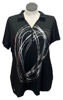Lopex Women's Black & Silver Golf Polo Size 2X MP$79-1