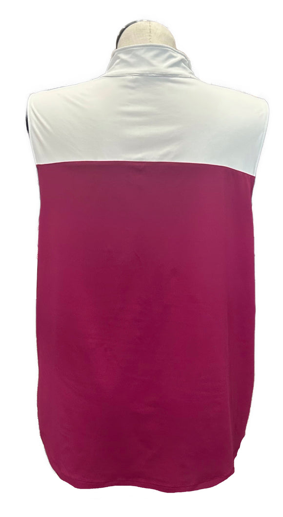 Lady Hagen Magenta Color Block Sleeveless Golf Polo Size 2X