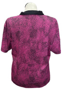 Monterey Club Pink & Black Snakeskin Print Golf Top Size XXL-2