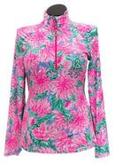 Lilly Pulitzer Pink Floral Patterned Women's Golf Pullover Size XL-1