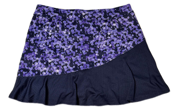 PGA Tour Navy & Purple Floral Women's Pull-on Golf Skort Size M