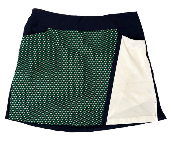 Lady Hagen Navy, Green & White Patterned Women's Pull-on Golf Skort Size XL