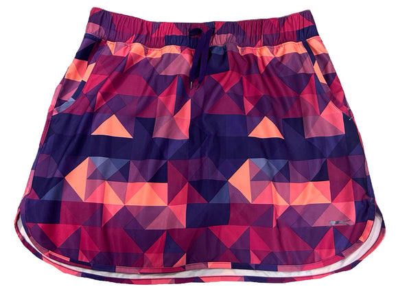 Slazenger Pink/Purple/Orange Geometric Pull-on Golf Skort Size L