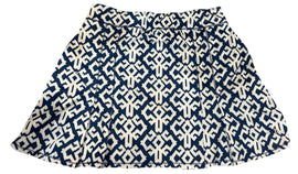 Bermuda Sands Navy & White Patterned Pull-on Skort Women's Size L