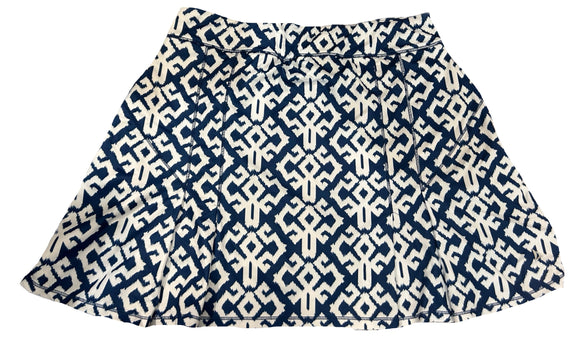 Bermuda Sands Navy & White Patterned Pull-on Skort Women's Size L