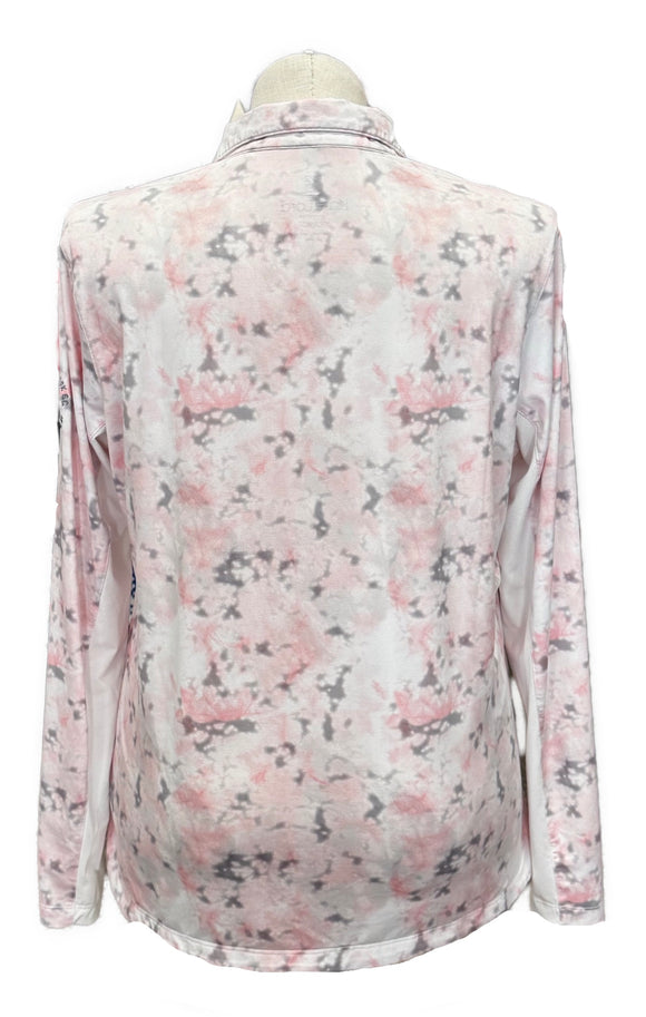 Kate Lord Light Pink & Gray Patterned Women's Golf Pullover w/Logo Size XL