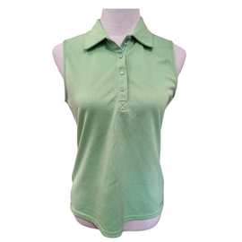 Izod Spring Green Sleeveless Golf Polo Size M - 0