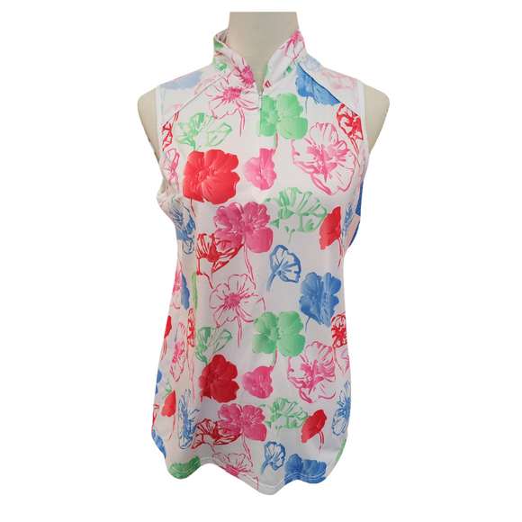 Bette & Court Floral Sleeveless Golf Top Size M MSP$84