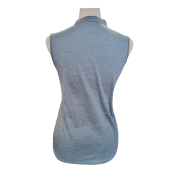 Blue Heathered Womens Sleeveless Golf Polo Size S - 0