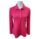 Puma Women's Raspberry Long Sleeve Golf Polo Size M-1