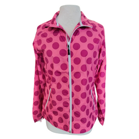 Abacus Pink Polka Dot Women's Full-Zip Windbreaker Size M
