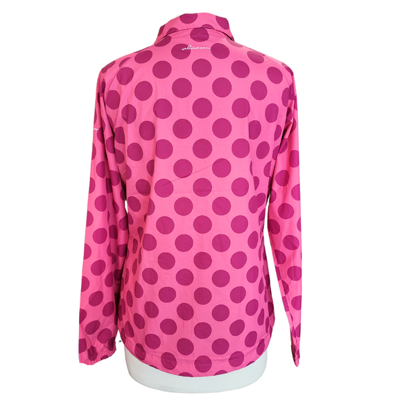 Abacus Pink Polka Dot Women's Full-Zip Windbreaker Size M