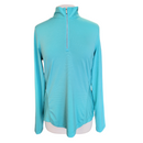 Cutter & Buck Teal Striped Women's Golf Pullover w/Logo Size M-1