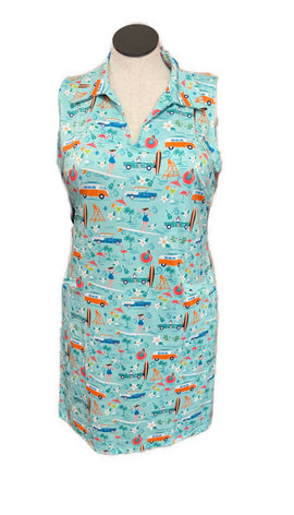 New Katherine Way St Regis Good Vibrations Print Golf Dress MSP$185