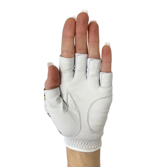 New Hard Candy Women's Half Finger Golf Glove - Party Time - Left Hand