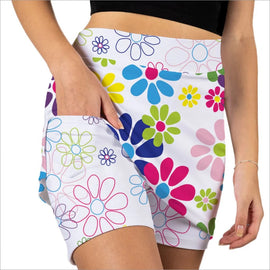 New Skort Obsession Night Daisies White Skort - 0