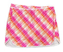 Pebble Beach Orange & Pink Plaid Print Women's Golf Skort Size XL-1