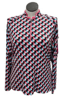 Tail White Label Blue, Pink & Black Geometric Patterned Women's Golf Pullover Size XL-1