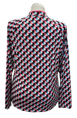 Tail White Label Blue, Pink & Black Geometric Patterned Women's Golf Pullover Size XL - 0