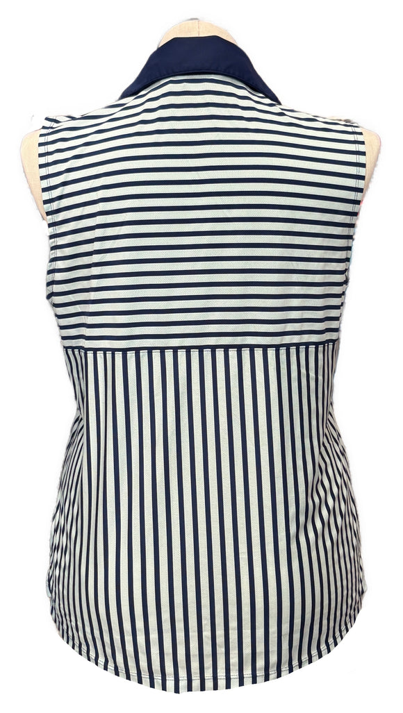 Lady Hagen Navy & Mint Striped Women's Sleeveless Golf Top Size XL