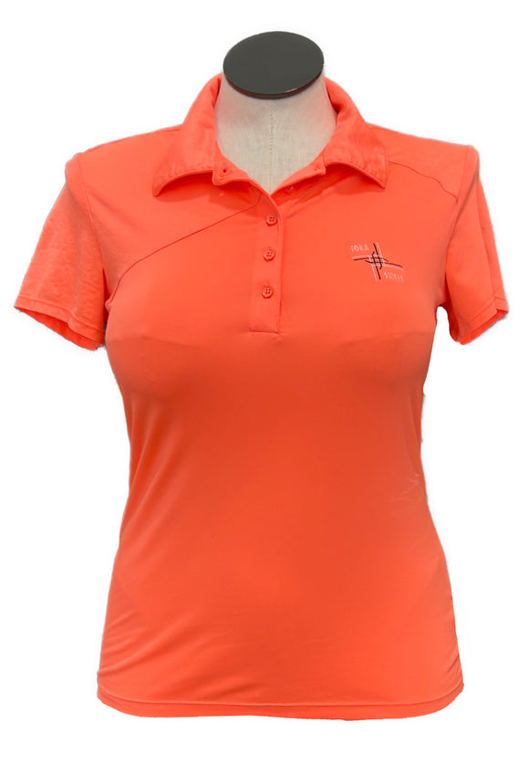 Under Armour heatgear Neon Orange Women's Polo w/ Logo Size M MSP $50