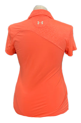 Under Armour heatgear Neon Orange Women's Polo w/ Logo Size M MSP $50 - 0