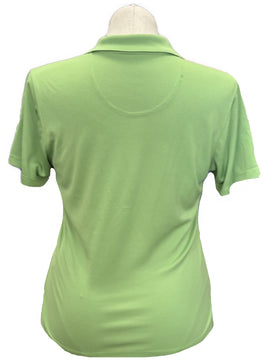 Pebble Beach Performance Spring Green Grid Women's Polo Size L - 0