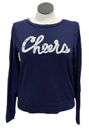 Lilly Pulitzer Navy Beaded 'Cheers' Sweatshirt Size L-1