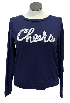 Lilly Pulitzer Navy Beaded 'Cheers' Sweatshirt Size L