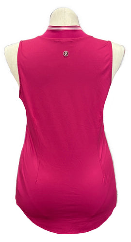 Jofit Dark Pink Sleeveless 1/4 Zip Funnel Top Size L - 0