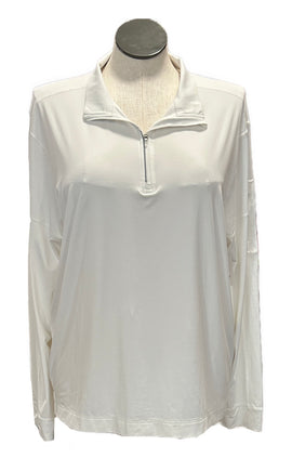 bloq-uv White Solid Mock Zip Pullover Size XXL MSP $90