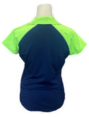 Jofit Navy & Bright Green Women's Short Sleeve Golf Top Size S-2
