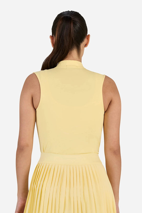 New Bad Birdie Women's Blade Sleeveless Golf Polo - Pale Banana