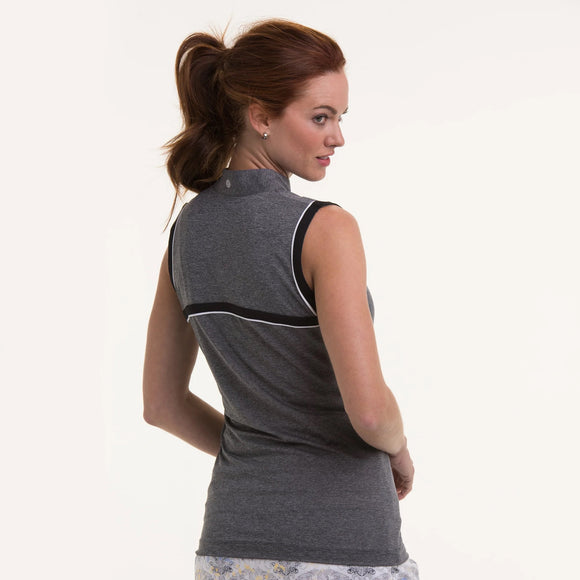 New EP NY Women's Sleeveless Slate Zip Golf Polo Size L MSP$80