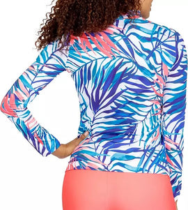 New Tail Women's Emersyn Long Sleeve Golf Top - Mykonos Fronds Size XL MSP$100 - 0