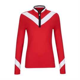 Lohla Sport Laurie Chevron Pullover Golf Top Red Size L MSP$110