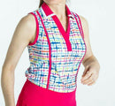 New Kinona Shape Shifter Sleeveless Golf Top - Blurred Lines Size XS-1